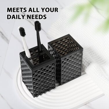 Чорний набір аксесуарів для ванної кімнати, 4 шт. - сучасний декор для ванної кімнати, акриловий дозатор для мила та тримач для зубних щіток