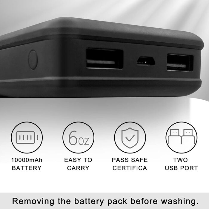 Loowoko Обогреваемая жилетка для женщин с Powerbank 10000mAh, Легкая термо-жилетка, 3 температурні режими + 4 зони обігріву, Працює від акумулятора, Можна прати, Для роботи на вулиці, Мотоцикл, Прогулянки та вигул собак