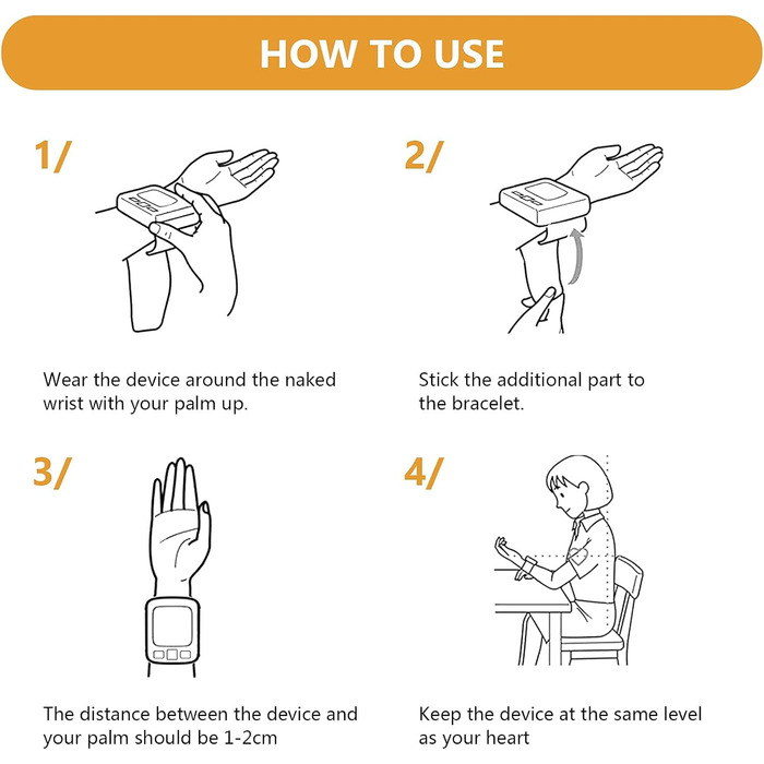 Автоматичний тонометр на зап'ясті: регульована манжета + 2 батарейки AAA та сумка для зберігання – детектування нерегулярного серцевого ритму, пам'ять на 99 вимірювань, великий LCD-дисплей, білий/синій (чорний)