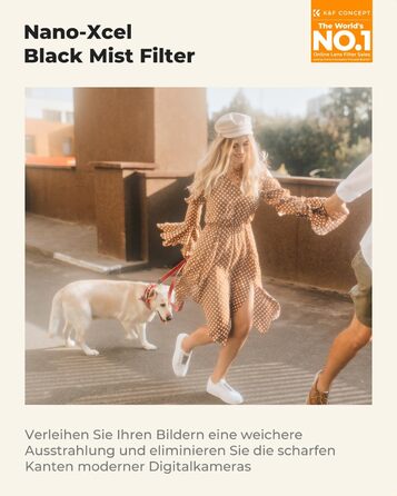 Фільтр K&F Concept Black Mist 1 82мм для відео та портретної фотографії з нанопокриттям