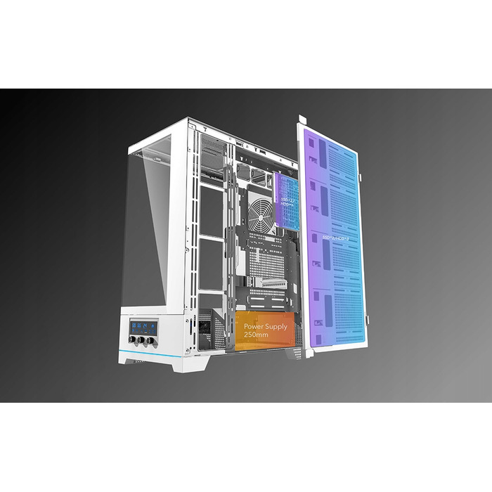 Корпус для ПК DarkFlash DY451L Midi Tower ATX, ігровий, білий (з нижнім розміщенням БЖ)