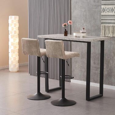 JYMTOM Adjustable Bar Stools Set - Swivel Counter Stools with Velvet Padded Seat for Bar, Kitchen, Bistro, Cafe & Dining Room (2, Beige)