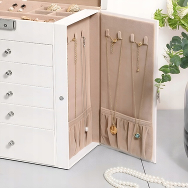 Скринька для прикрас Songmics JBC152W01, 32 x 26 x 15,6 см, біла