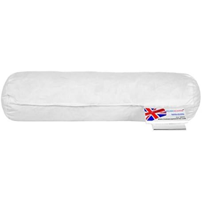 Homescapes Neck Roll, 30 x 9 cm, neck pillow with 100% duck feather filling, ideal as a travel pillow, reading pillow or sleeping pillow, natural feather pillow