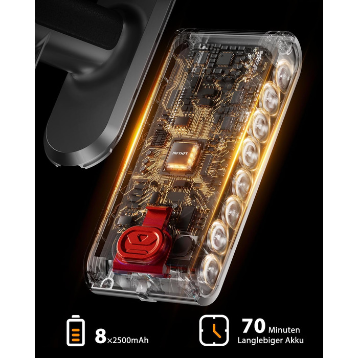 Акумуляторний бездротовий пилосос 650W 50kPa з OLED-дисплеєм, контейнером 1.8л для килимів та твердих підлог, світло-золотий