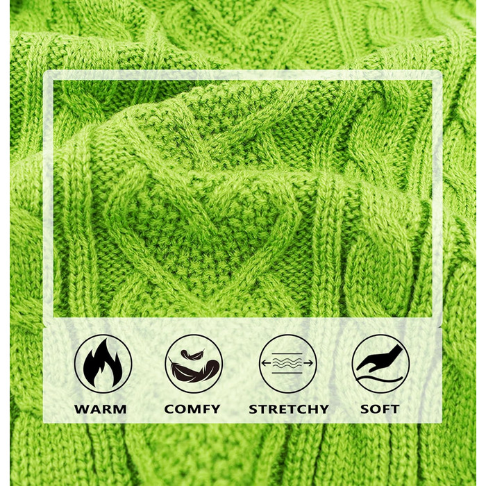 Dog sweater, dog clothing for small dogs, knitted, warm, turtleneck, puppy clothing, for small dogs, for autumn and winter, cat clothing (green, L)