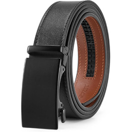 Чоловічий шкіряний ремінь на пряжці, 3,5 см, регульований, для джинсів, зручна посадка 32-38W, чорний