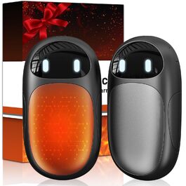 Електричні грілки для рук - 2 шт. з LED-дисплеєм, 3 режими нагріву, акумуляторні, для дітей, чоловіків, жінок - чорні