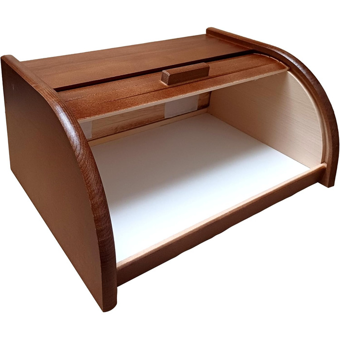 Дерев'яна коробка для хліба, розкривна/розкладна, різні моделі, темний коричневий колір, розмір Large