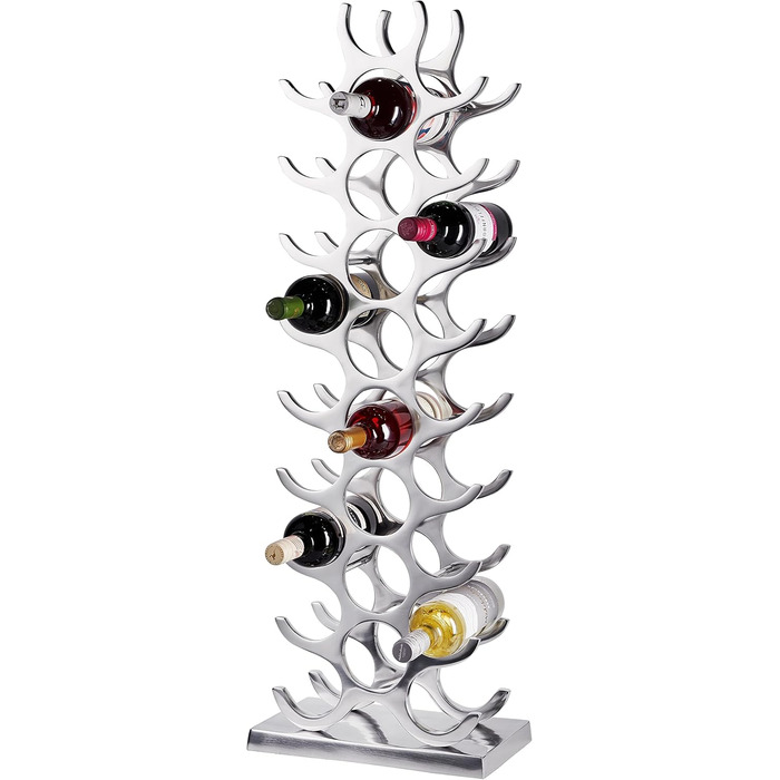 MichaelNoll Wine Rack Bottle Rack Bottle Aluminum Silver Luxury - Wine Rack, Modern Metal Shelf - Bottle Holder/Bottle Stand for Bottles of Prosecco, Wine and Champagne - 101 cm XXL