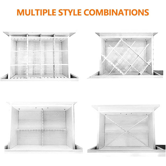 KnnRiim 12-Piece Drawer Dividers, 47x11 cm, Thick, DIY Partition Walls for Drawers, Large Flexible Organizer for Clothes, Bedroom, Bathroom, Kitchen Appliances, Desk, Office Storage