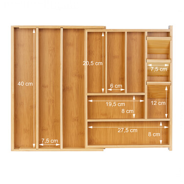 Relaxdays Extendable Cutlery Box