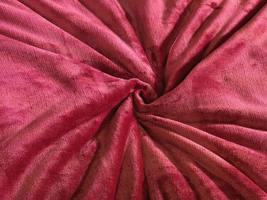 Комплект постільної білизни DreamHome Winter Wende з плюшем, 135x200, Nicky-Teddy, Cashmere Touch, кораловий фліс, колір: бордово-рожевий