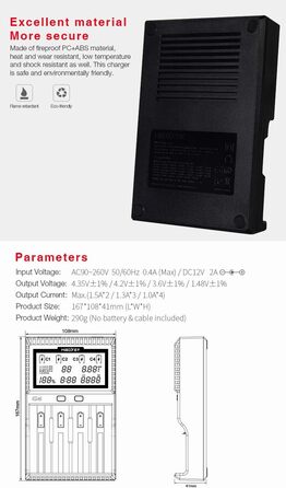 Зарядний пристрій LGIDTECH C4 MiBOXER для акумуляторів 18650 з автозарядкою та LCD дисплеєм (AA, AAA, C, 26650, 16340, 18500, 18350, 17670, RCR123, Li-ion, IMR, INR, ICR, NI-MH, NI-Cd, LiFePO4)