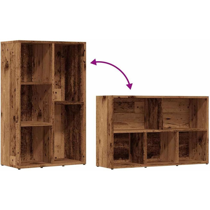 vidaXL Artisan Oak Bookshelf - 50x25x80 cm