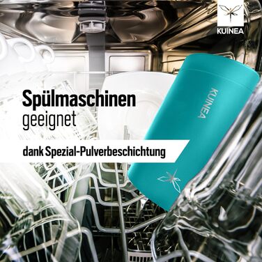 Термокружка KUINEA для кави та чаю, 350 мл, нержавіюча сталь, з щільним закриттям, зелена (турквіз), BPA-free
