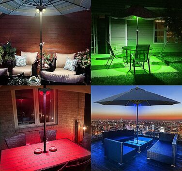 HONWELL LED Outdoor Lights Umbrella Lighting Lamp Emergency Light Dimmable 12 Colors Tent Light Camping Lighting Wireless Light (brown) Battery Powered for Garden Beach BBQ Party Camping