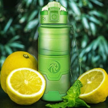 ZORRI Sport Water Bottle for Kids, 500 ml/700 ml/1000 ml, BPA-free, eco-friendly Tritan plastic, reusable water bottles with filter, 1000ml-32oz (Green-400ml, 414 ml)