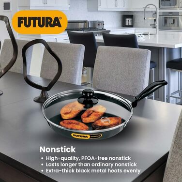 Сковорода з антипригарним покриттям HAWKINS Futura з кришкою з термостійкого скла, 26 см