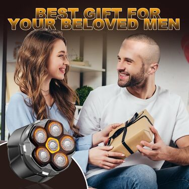 Електричний гостростример для голови чоловічий з LED-дисплеєм, водонепроникний, 6D гнучкий, з плаваючою головкою, для сухого та вологого гоління