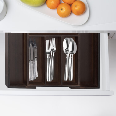 Relaxdays Cutlery Insert Bamboo Dark Brown