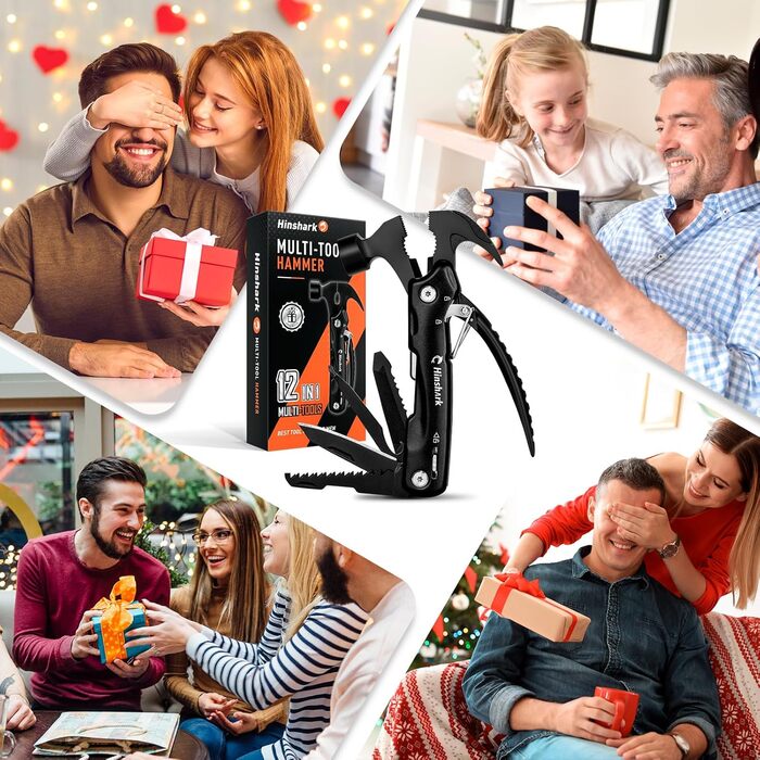 Мультитул 12-в-1 Hinshark для чоловіків: кемпінговий аксесуар, подарунок на День Папи, Різдво, День Святого Валентина