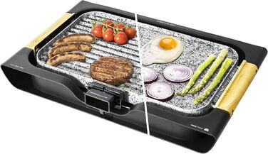 Cecotec Electric Grill Plate with Removable Parts - 1800W, Non-Stick Aluminum Teflon Coated Grill, Dishwasher Safe, Adjustable Thermostat, Large Cooking Surface