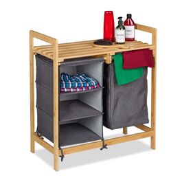 Relaxdays Laundry Basket Shelf with 3 Compartments