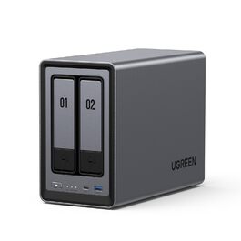 NAS UGREEN NASync DXP2800: 2-Bay, Intel N100, 8GB DDR5 RAM, 2.5GbE, M.2 NVMe, HDMI 4K, для дому та офісу (без дисків)