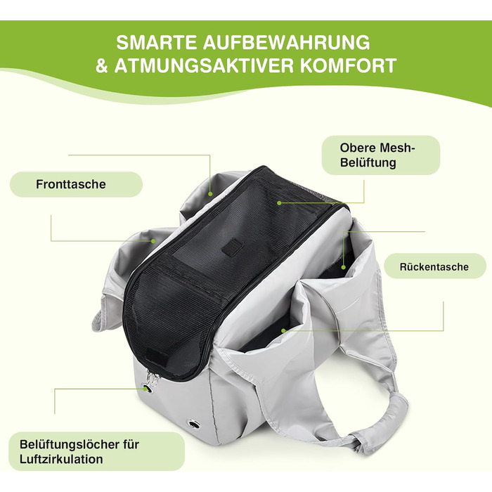 Чорна сумка-переноска для собак та котів ALLSOPETS - легка, дихаюча, для подорожей та відпочинку на природі