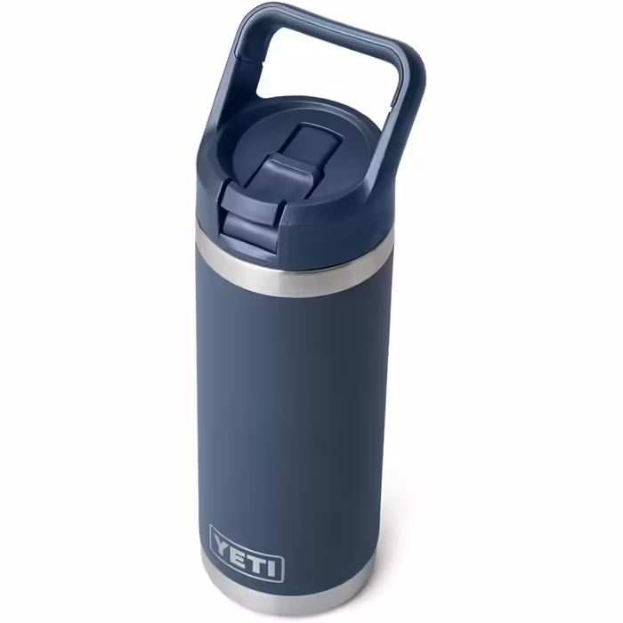 Термос пляшка YETI Rambler C з трубочкою, нержавіюча сталь, вакуумна ізоляція, 532 мл, синя