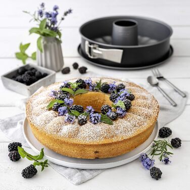 Форма для випічки Zenker Springform Ø 28 см ENERGY з антипригарним покриттям, сталевий виливний бортик, срібно-антрацитова