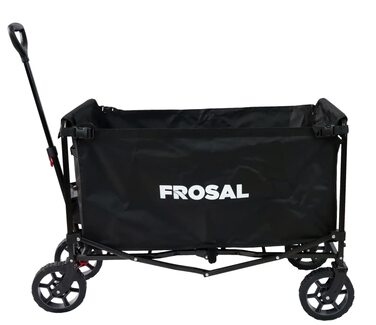 Фросал Візок для собак Бруно, чорний, складний | Транспортний візок для собак з легким доступом