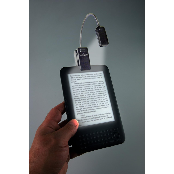 LED лампа для читання з кліпсою для Kindle, чорна - для книг, планшетів, нічник