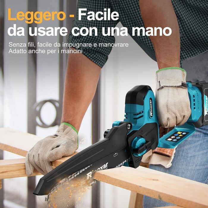 Акумуляторна міні-пила PowerCut X9 PRO 6 дюймів з автоматичним змащенням, 8000mAh, 2 акумулятори