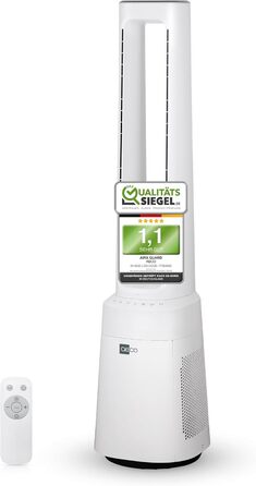 Турбовентилятор Aeco AirX Guard 2-в-1 з очищувачем повітря HEPA H13. Тиха робота 38dB, 10 швидкостей, 3 режими, осциляція 60°, таймер 12h, LED дисплей, пульт ДУ.