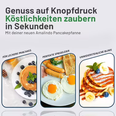 Amalindo Pancake Pan Induction, 4 Holes, Pancake Mold, Fried Egg Pan, Pancake Maker, Poffertjes Maker, Non-Stick Pan, Egg Pan, Fried Egg Pan, Pancake Pan, Ø26cm (7 Hole Black)