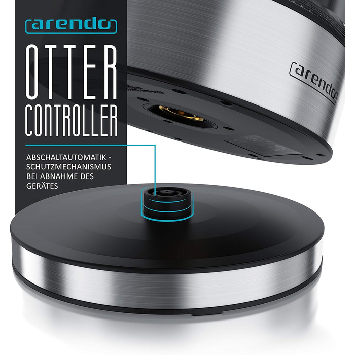 Arendo - Glass Kettle with Temperature Setting – 1.7l - Adjustable Temperatures 40° - 100 °C – Digital Temperature Display - Keep Warm Function – Energy-Saving – BPA-Free - RGB Lighting