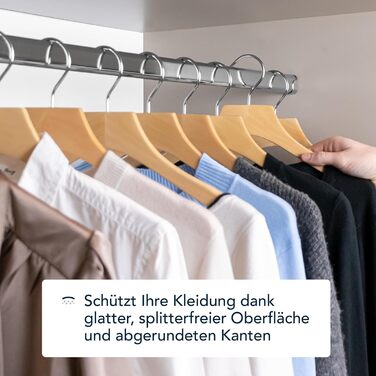Дерев'яні плечики SUITS VIENNA для жіночого одягу 38 см, 10 шт, масив дерева, преміум-якість, для блуз, светрів та пальт