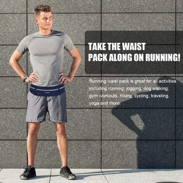 Сумка на пояс Haissky для бігу та спорту: зручна та компактна, до 6.9 дюймів, чорний/морський блакитний