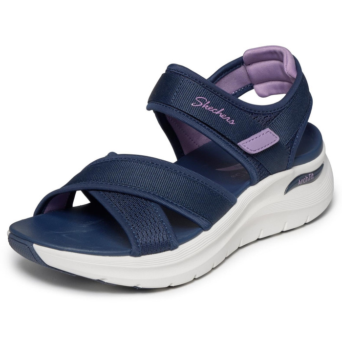 Skechers Arch Fit 2.0 Feelin' Bright - жіночі сандалі на плоскій підошві, темно-сині (36 EU)