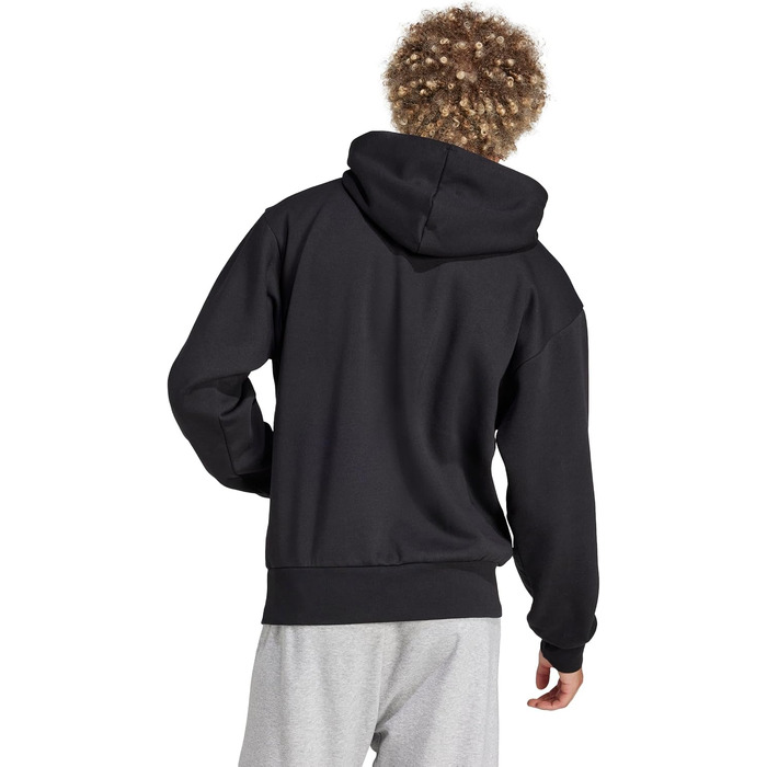 Чоловіча толстовка-худі Adidas Essential Linear Fleece чорного кольору, розмір XS