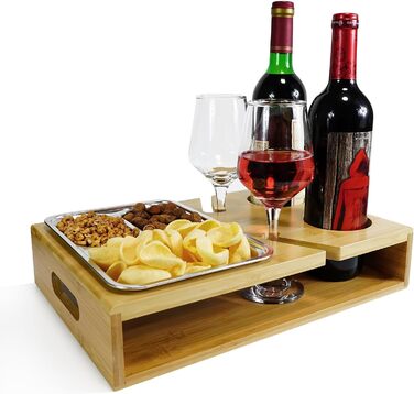 Couch Bar, Couchbar Sofa, Couchbar Snackbox, Wine Holder for Couch, Couchbar - Sofa Table - Wine Rack - Snack Bowl - Snack Holder - Couch Butler