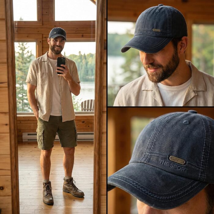 Бейсболка YAMEE з деніму для чоловіків та жінок, унісекс, для спорту, риболовлі, кемпінгу, один розмір (темно-синій)