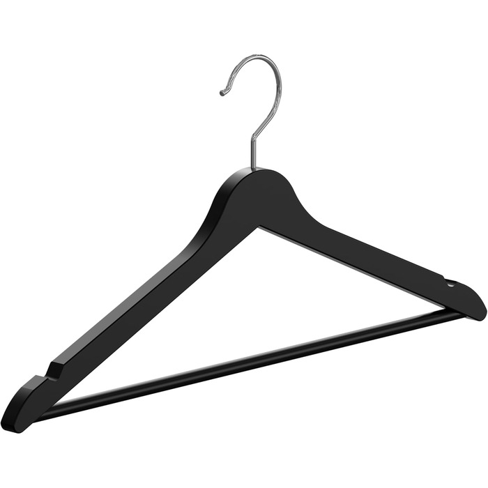 Плечики для одягу OGIVO з дерева, набір 10 шт. – обертовий гачок 360°, витончені вирізи на плечах, натуральне дерево (бук, береза, сосна, верба)