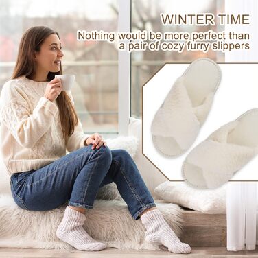 Жіночі плюшеві домашні тапочки Riehmot (38/39 EU, бежеві)