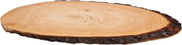 Batania Oval Serving Board, approximately 58-65 x 22-26cm, rustic serving board, cutting board, unique grain pattern, natural wood board for cheese, meat & bread, decorative, durable