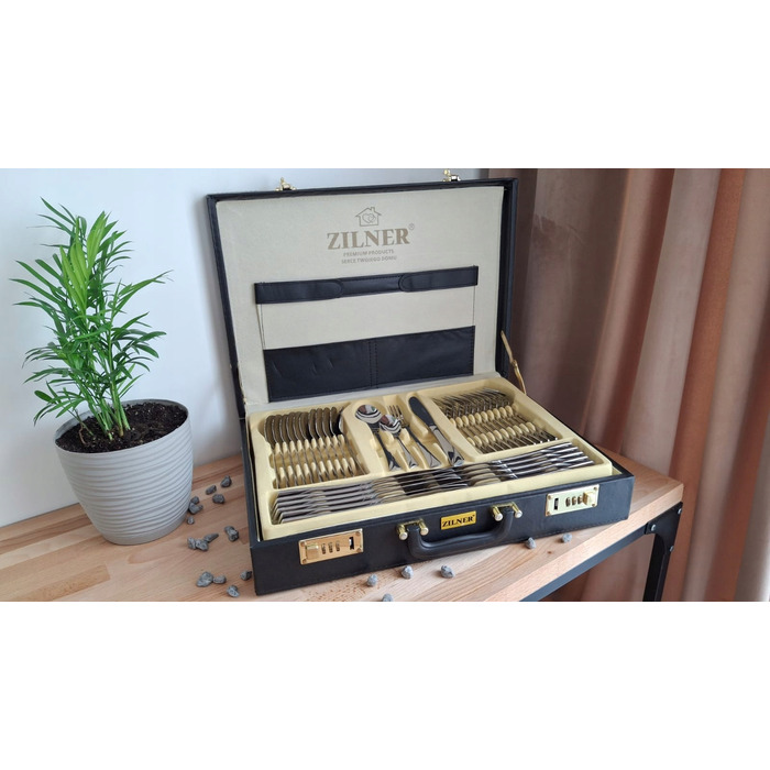 Набір столових приборів Zilner у кейсі, 72 предмети
