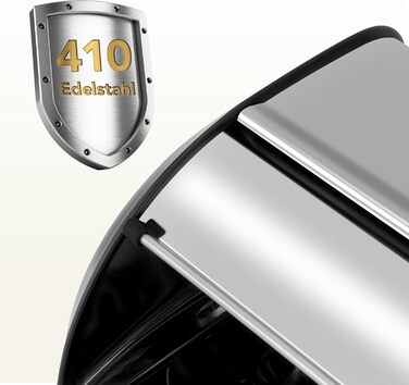 Рибалка Brotkasten з нержавіючої сталі, харчової якості, з кришкою-роллером, 43,5 x 27,5 x 18,5 см, контейнер для хліба, булочок, печива