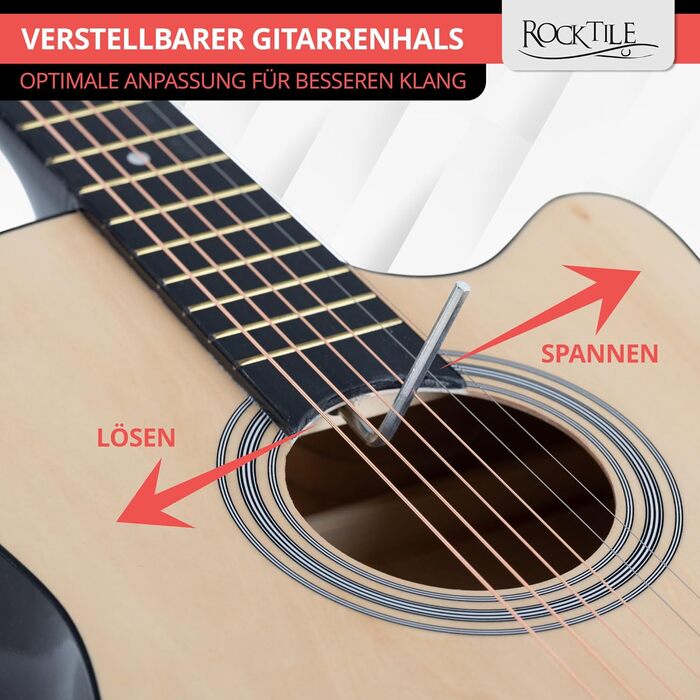 Rocktile WSD-5C-NT: Акустична гітара Western Slim Line Dreadnought - Натуральний колір (з аксесуарами)